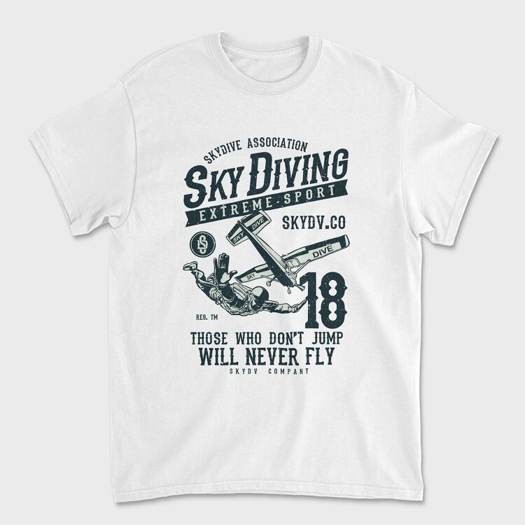 Sky Diving, Unisex Men's T-Shirt