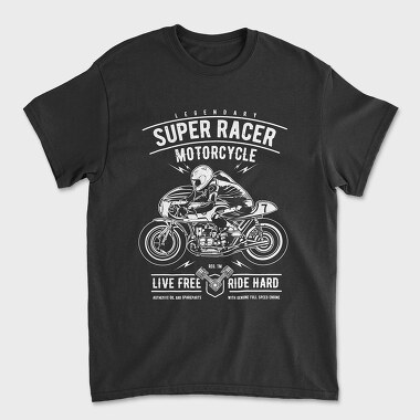 Super Racer Motorcycle, Unisex Men's T-Shirt
