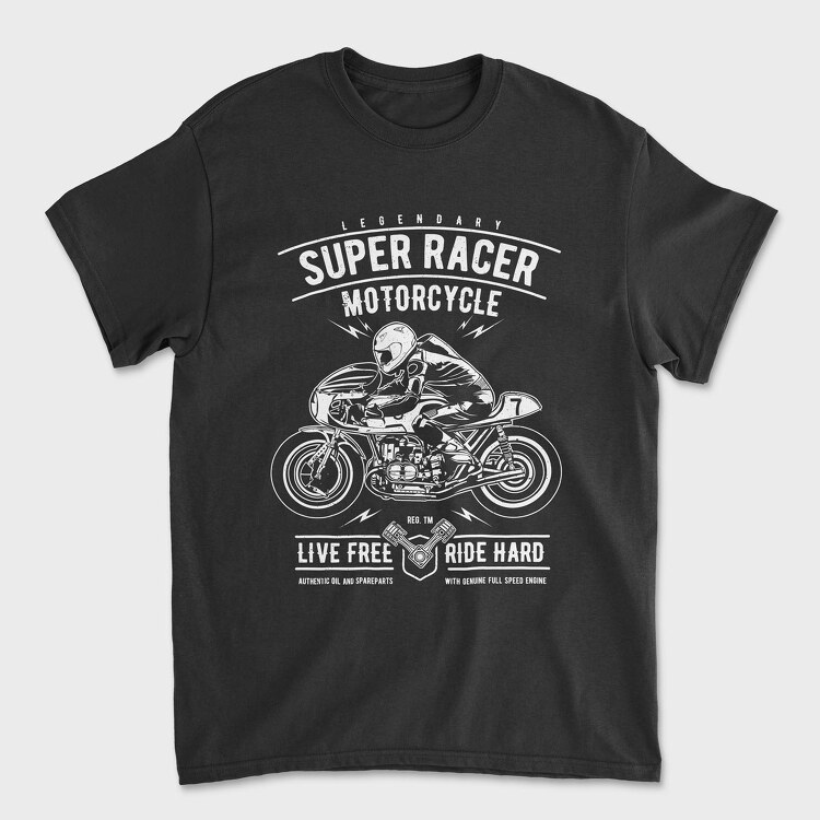 Super Racer Motorcycle, Unisex Men's T-Shirt