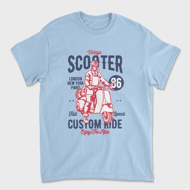 Vintage Scooter, Unisex Men's T-Shirt