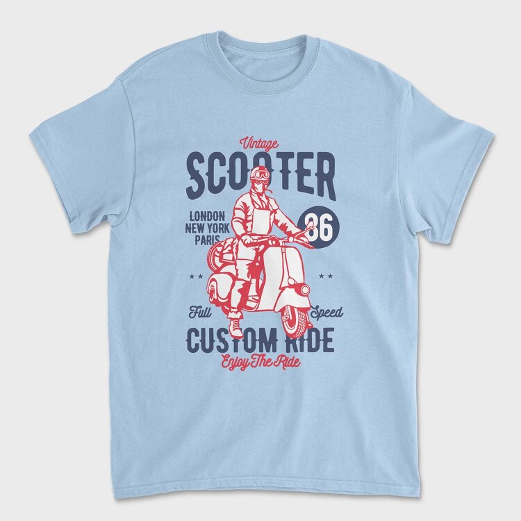 Vintage Scooter, Unisex Men's T-Shirt