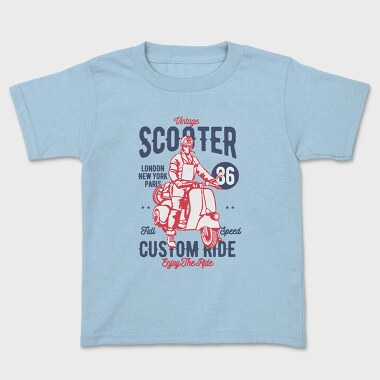 Vintage Scooter, Kids' T-Shirt