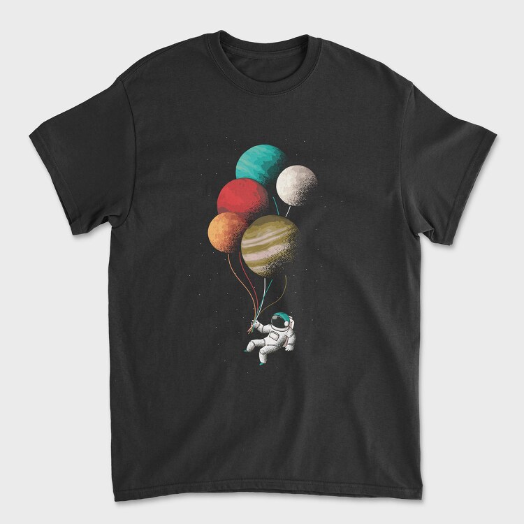 Astronaut Balloons, Unisex Men's T-Shirt