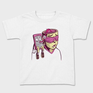 Brain Phone Illustration, Kids' T-Shirt