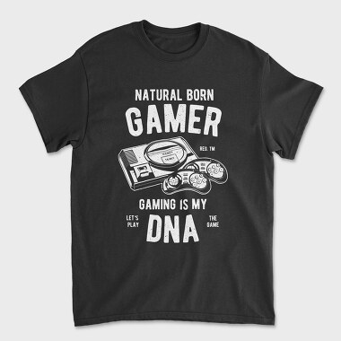 Natural Born Gamer, Unisex Men's T-Shirt