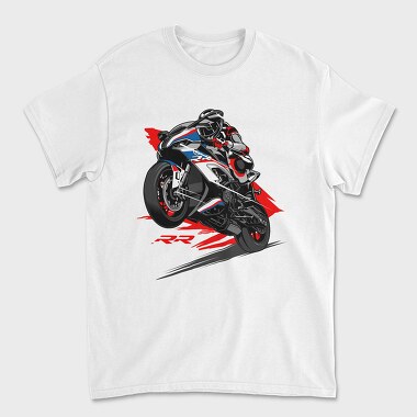 Унисекс Мъжка Тениска, BMW S1000RR Wheelie