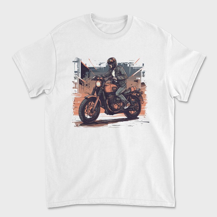 Comic Rider Motorcycle, Unisex Men's T-Shirt