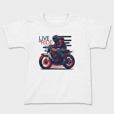 Live to Live MotorcycleArt RetroStyle, Kids' T-Shirt