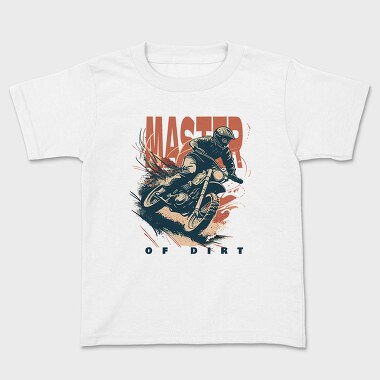 Master of Dirt Motocross Bike Kicking Up Dust, Kids' T-Shirt