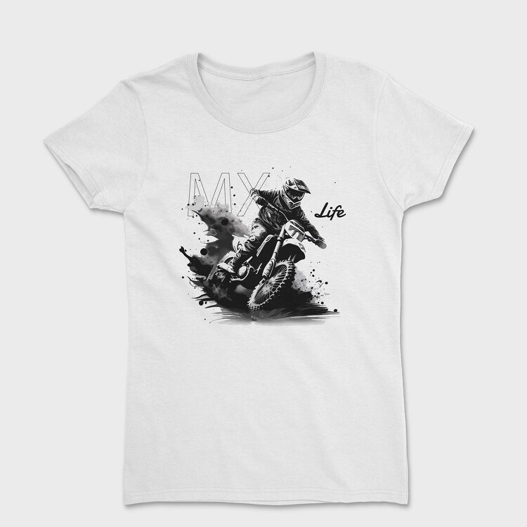 Motocross Rider Kicking Up Dirt Mx Life, Women's T-Shirt