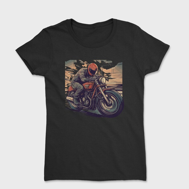 Motorcycle With Comic Rider, Women's T-Shirt