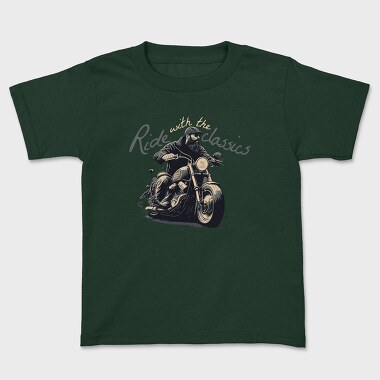 Motorcycle With Rider Ride With the Classics, Kids' T-Shirt