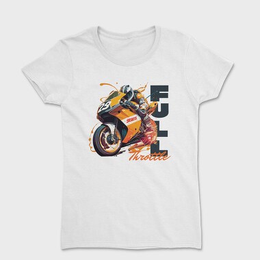 Racing Motorcycle With Rider Full Throttle, Women's T-Shirt