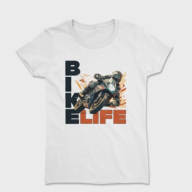 Tilted Racing Motorcycle Bike Life Cartoon, Women's T-Shirt