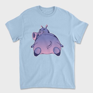 Hippo Cartoon, Unisex Men's T-Shirt