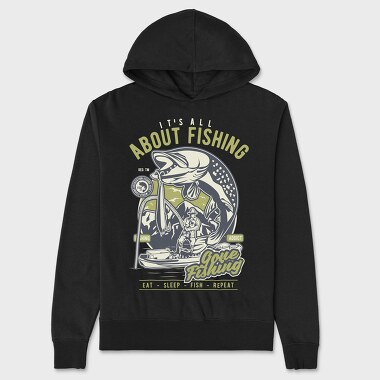 All About Fishing, Unisex Men's Hoodie