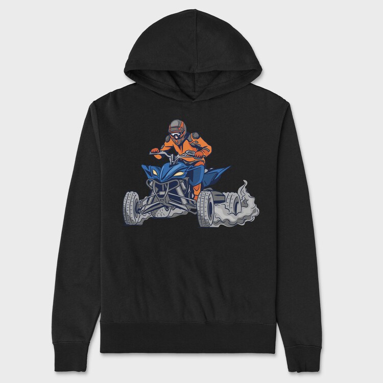 Quad Bike Illustration, Unisex Men's Hoodie