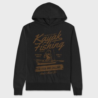 Kayak Fishing, Unisex Men's Hoodie