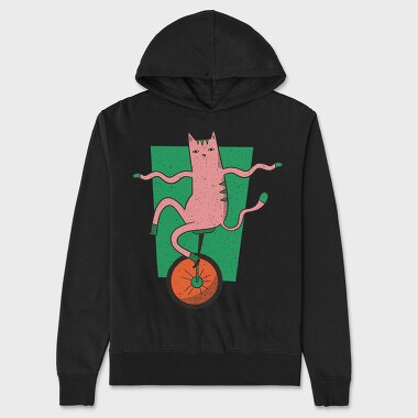 Cat Unicycle, Unisex Men's Hoodie