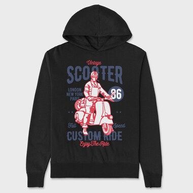 Vintage Scooter, Unisex Men's Hoodie