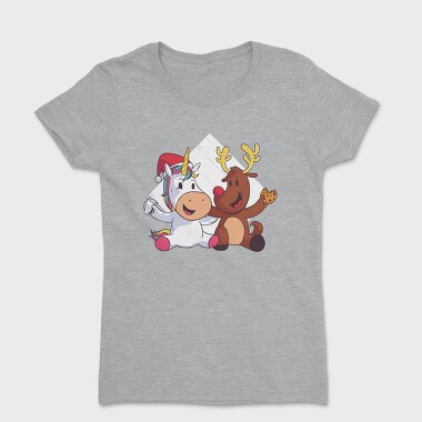 Unicorn Deer Christmas, Women's T-Shirt