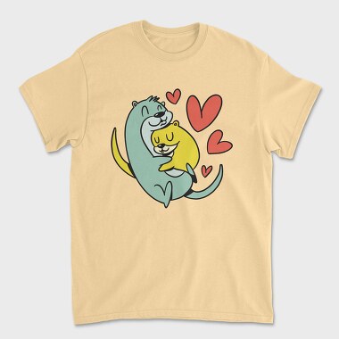 Hugging Otters, Unisex Men's T-Shirt