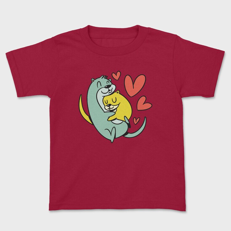 Hugging Otters, Kids' T-Shirt
