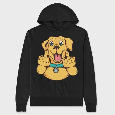 Middle Finger Labrador, Unisex Men's Hoodie