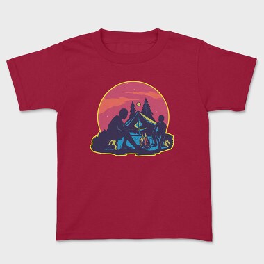 Детска Тениска, Dad And Son Night Camping
