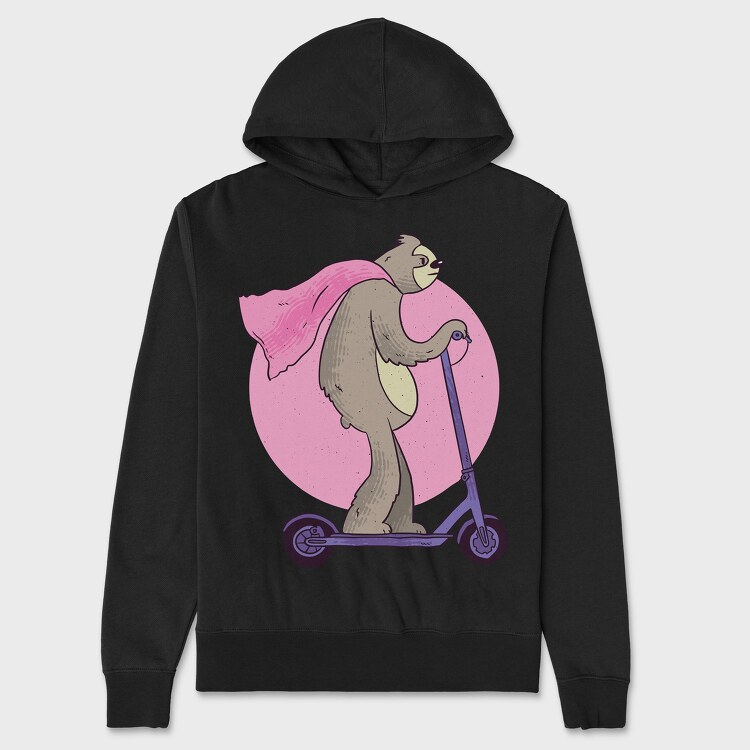 Scooter Sloth, Unisex Men's Hoodie
