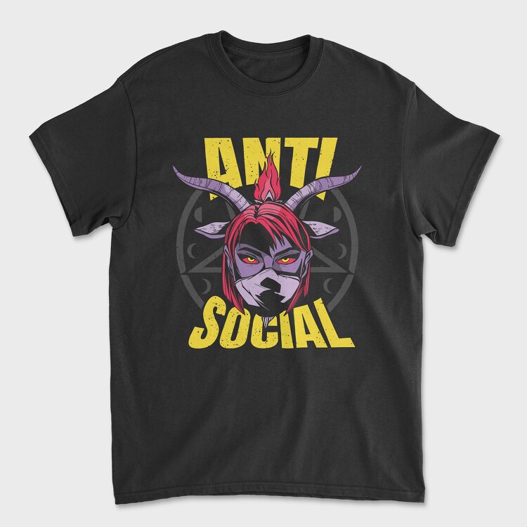 Anti Social Diabolic Girl, Унисекс Мъжка Тениска