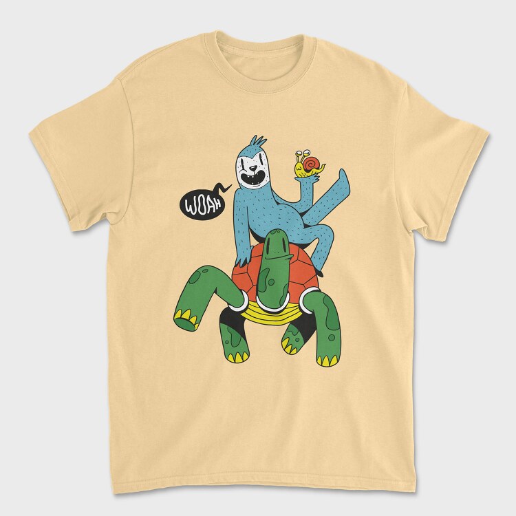 Sloth Turtle Snail, Unisex Men's T-Shirt
