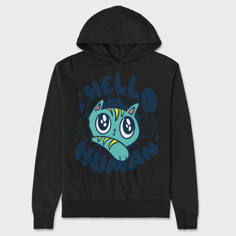 Hello Human, Unisex Men's Hoodie