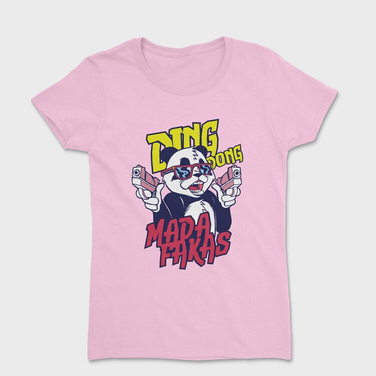 Ding Dong Panda T Shirt, Дамска Тениска