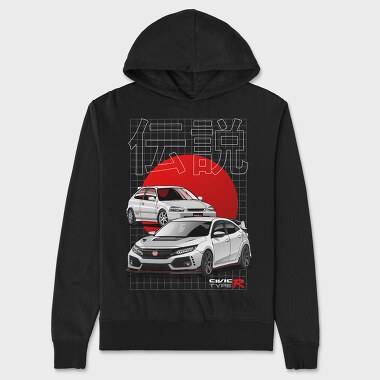 Honda Civic type R, Unisex Men's Hoodie