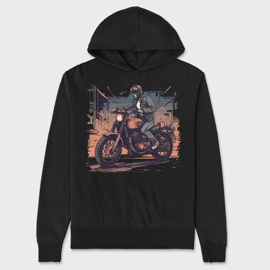 Comic Rider Motorcycle, Unisex Men's Hoodie