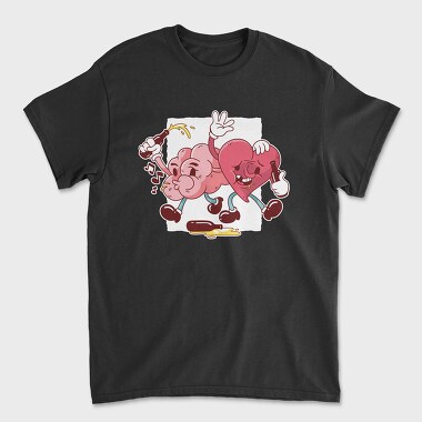 Drunk Heart And Brain, Unisex Men's T-Shirt