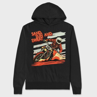 Motocross MotorcycleArt 80S, Unisex Men's Hoodie