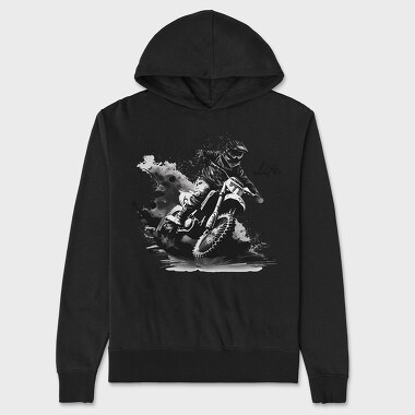 Motocross Rider Kicking Up Dirt Mx Life, Unisex Men's Hoodie