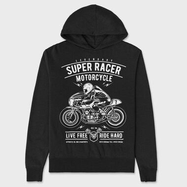 Super Racer Motorcycle, Unisex Men's Hoodie