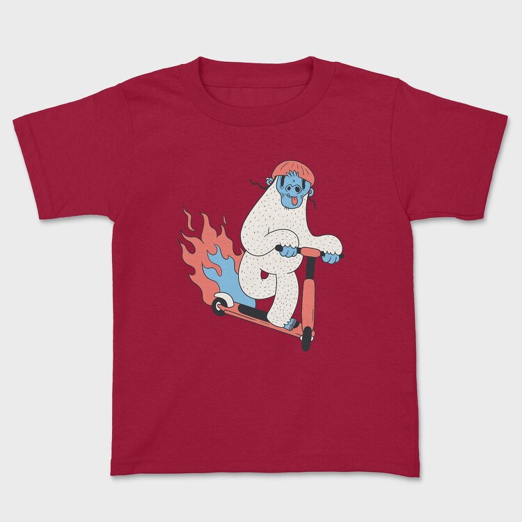 Yeti Scooter, Kids' T-Shirt