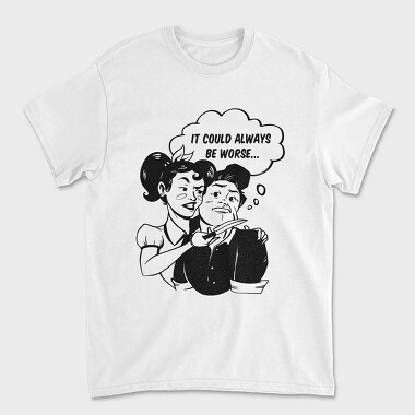 Unisex Men's T-Shirt, Woman Comic Knife