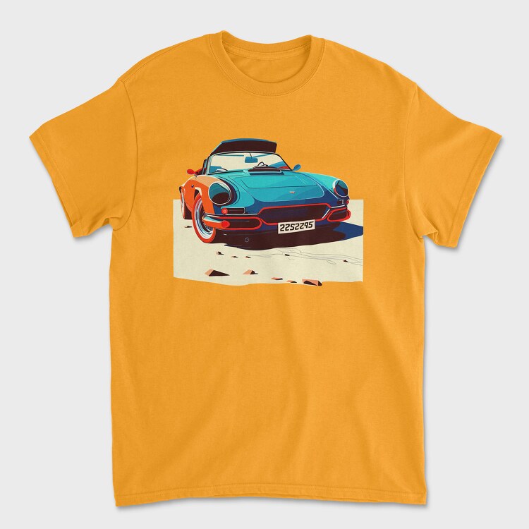 Bauhaus Inspired Classic Sports Car, Unisex Men's T-Shirt