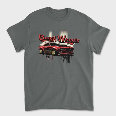 Unisex Men's T-Shirt, Beast on Wheels Muscle Car