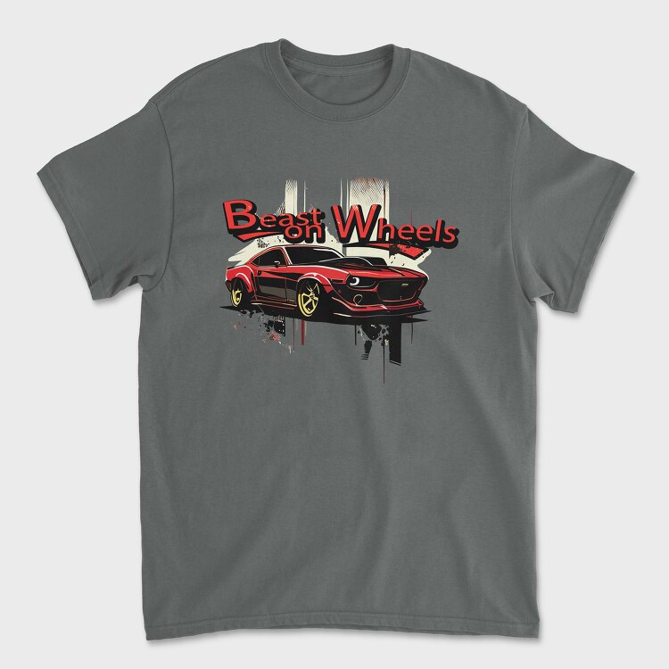 Beast on Wheels Muscle Car, Unisex Men's T-Shirt