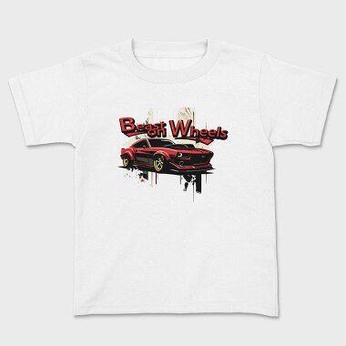 Beast on Wheels Muscle Car, Kids' T-Shirt