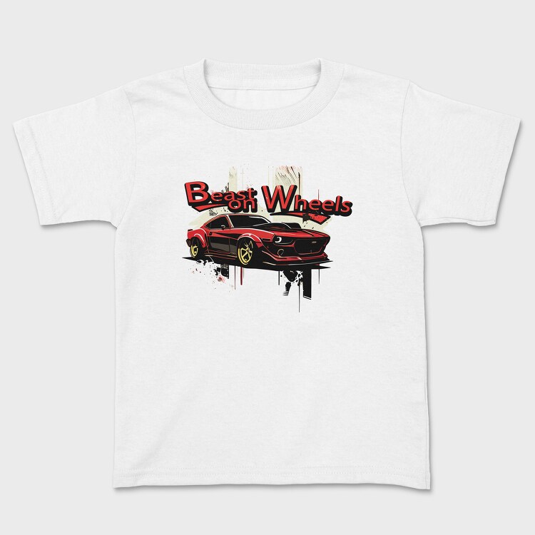 Beast on Wheels Muscle Car, Kids' T-Shirt