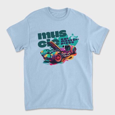 Unisex Men's T-Shirt, Car Modified Engine Colorful