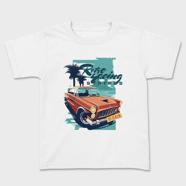 Classic Car Beach Trees, Kids' T-Shirt