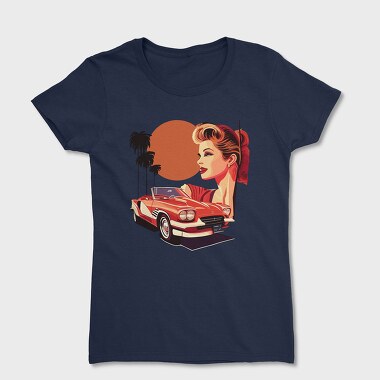 Classic Car Convertible Girl Trees, Women's T-Shirt